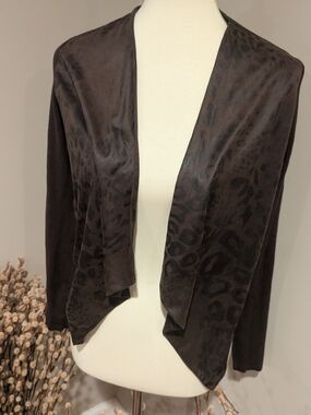 INC International Concepts Deep Brown Open-Front Cardigan